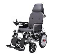 Sedia a rotelle, con poggiatesta, schienale reclinabile e doppio motore potente sedie a rotelle elettriche per adulti, sedia a rotelle motorizzata portatile, sedia a rotelle ultra leggera durevole (S