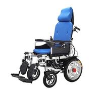 Sedia a rotelle, con poggiatesta, schienale reclinabile e doppio motore potente sedie a rotelle elettriche per adulti, sedia a rotelle motorizzata portatile, sedia a rotelle ultra leggera durevole (S