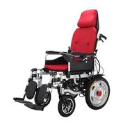 Sedia a rotelle, con poggiatesta, schienale reclinabile e doppio motore potente sedie a rotelle elettriche per adulti, sedia a rotelle motorizzata portatile, sedia a rotelle ultra leggera durevole (S