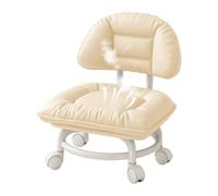 Sedia a rotelle con schienale e ruote, ergonomica, seduta bassa, da cucina | Sgabello da cucina per ufficio, salone, bar, negozio, cucina, toeletta, lavoro, disegno, garage, spa