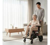 Sedia a Rotelle con Sospensione Doppia Imbottito Ausilio Leggera per Spesa,