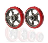 Sedia a rotelle, Confezione da 2 ruote girevoli di ricambio for carrello, gomma piena, doppio cuscinetto, rosse, 4-8 pollici(8in)