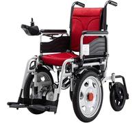 Sedia a rotelle elettrica leggera pieghevole for tutti i terreni for adulti, batteria al litio da 20 Ah, carico massimo 150 kg(Red)