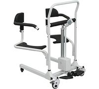 Sedia a rotelle elettrica per sollevamento paziente, ausilio per il sollevamento portatile per anziani con sedile diviso a 180°, sedia da comodino multifunzione per sedia da doccia per disabili