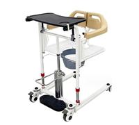 Sedia a rotelle idraulica per pazienti con sedile diviso a 180° e panchina da letto, tavolo da pranzo, portatile, per disabili, sedia da bagno regolabile in altezza per disabili