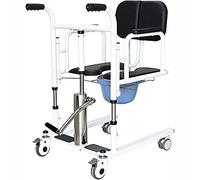 Sedia a rotelle idraulica per uso domestico Sedia da doccia multifunzione con sedile diviso a 180° e sollevatore per pazienti per impieghi gravosi per adulti(A)