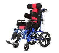 Sedia A Rotelle In Lega Di Alluminio Completamente Reclinabile, Schienale Alto Carrozzina Da Transito Manuale A Propulsione Assistita, Scooter Pieghevole Con Poggiatesta E Supporto(Adult 40cm)