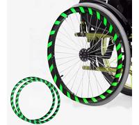 Sedia a rotelle in silicio, 1 paio di coperture for cerchioni di spinta for sedia a rotelle 20/22/24 pollici, copertura for sedia a rotelle sportiva con ruota posteriore(Green,20in)