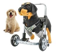 Sedia a rotelle per cani, 4 ruote di supporto per le gambe anteriori, passeggino completo per animali disabili, ausilio per la deambulazione per migliorare la mobilità
