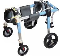 Sedia a rotelle per cani a 4 ruote, in alluminio, regolabile, per bassotti disabili, dispositivo per passeggiate assistite