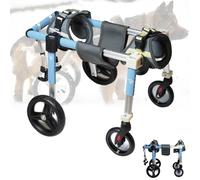 Sedia a rotelle per cani a 4 ruote, per gambe posteriori, regolabile, leggera, con supporto per la mobilità e il recupero, ideale per cani disabili, include bretelle per gambe e supporto per l'anca.