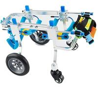 Sedia a Rotelle per Cani a 4 Ruote, Sedie a Rotelle Regolabili per Cani di Piccola Taglia Riabilitazione delle Zampe Posteriori, Ruote da Passeggio per Dog Walker Aiuta l'imbracatura, 1,5-16 kg (Size