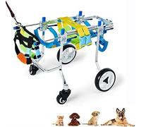 Sedia a rotelle per cani, carrello regolabile in acciaio inossidabile Sedia a rotelle per cani da compagnia Riabilitazione assistita quadriplegica per cani gatto portatori di handi