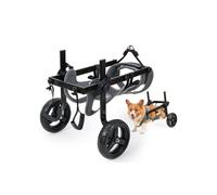 Sedia a rotelle per cani di piccola e media taglia - Passeggino leggero regolabile a 2 ruote per mobilità limitata con supporto per zampe posteriori - facile da usare e comoda vestibilità