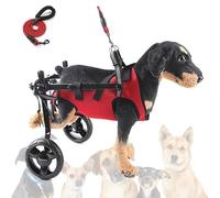 Sedia a rotelle per cani di piccola taglia con handicap, regolabile, leggera, per gambe posteriori, con imbracatura inclusa per maggiore sostegno e comfort