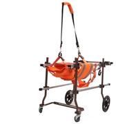 Sedia a rotelle per cani di taglia media, supporto in nylon resistente per animali domestici, supporto per la mobilità a 4 ruote per cani di taglia media, dimensioni regolabili, design confortevole e