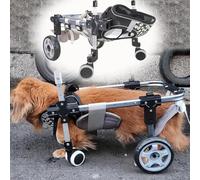 Sedia a rotelle per cani Did Pets - Carrello di supporto per paralisi per cani piccoli, mamme e cani di piccola taglia - Dispositivo a 4 ruote per deambulazione per il recupero di lesioni e li Aid