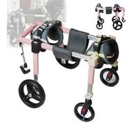Sedia a rotelle per cani per gambe posteriori, carrello regolabile a 4 ruote per animali domestici feriti, leggero aiuto per il recupero di cani disabili, camminatore di supporto per paralisi