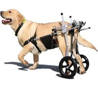 Sedia a rotelle per cani per riabilitazione, dispositivo di supporto regolabile in alluminio per gambe posteriori paralizzate, strumento a 2 ruote per animali disabili