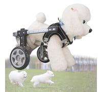 Sedia a rotelle per cani per zampe posteriori, carrello regolabile con ruote per cani di piccola e media taglia disabili o feriti, materiale in alluminio leggero, 2 ruote