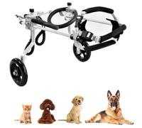 Sedia A Rotelle Per Cani Per Zampe Posteriori, Sedia A Rotelle Regolabile Per Animali Domestici Per Cani Disabili, Cagnolino, Cucciolo Di Gatto, Carrello Per Cani Con 2 Ruote (Color : Silver, Size :