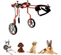 Sedia A Rotelle Per Cani Per Zampe Posteriori, Sedia A Rotelle Regolabile Per Animali Domestici Per Cani Disabili, Cagnolino, Cucciolo Di Gatto, Carrello Per Cani Con 2 Ruote (Color : Red, Size : XX