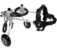 Sedia a rotelle per cani, sedia a rotelle per cani, telaio da passeggio assistito per zampe posteriori Riabilitazione regolabile in acciaio inossidabile Cane disabile Pet Passeggino per cani a 2 ruot