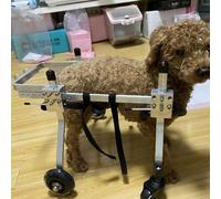Sedia a rotelle per cani, supporto completo a 4 ruote, camminatore assistito per animali domestici in metallo per l'invecchiamento, ausili per la mobilità del gatto regolabile, carrello leggero per