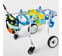 Sedia a rotelle per cani, supporto completo regolabile per la mobilità dell'invecchiamento, 4 ruote disabili per gambe deboli e posteriori ferite, attrezzatura per la riabilitazione degli animali