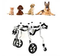 Sedia a Rotelle per Riabilitazione delle Zampa Posteriore/Gamba Anteriore, Imbracatura Cane Supporto per Cani Anziani/Feriti Disabili, Carrello con 4 Ruote, Cane Piccolo/Grande 1-75 kg