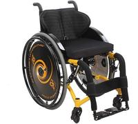 Sedia A Rotelle per Tutti I Terreni, Sedia A Rotelle da Viaggio Pieghevole con Dispositivo Antiribaltamento Posteriore - Sedia A Rotelle Semovente Manuale Leggera per Lo, Yellow, Seat Width 40cm