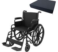 SEDIA A ROTELLE PIEGHEVOLE AD AUTOSPINTA PER DISABILI E ANZIANI + CUSCINO NYLON