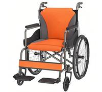 Sedia A Rotelle Pieghevole Autopropulsa, Sedia Da Viaggio Portatile Per Transito, Carrozzina Sportive Strette E Leggere, Carrelli Per Esterni, Casa, Viaggio(Orange)