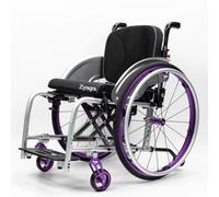 Sedia a Rotelle Pieghevole Legger,Sedia a rotelle da transito Autospinta | Pedane regolabili,Ruote estraibili con un solo pulsante,Leva del freno,Doppio frenante(B,W38cm/15in)