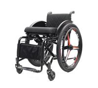 Sedia A Rotelle Pieghevole Leggera Autopropulsa - Carrozzina Sportivi Per Tutti I Terreni - Poggiapiedi Pieghevole - Sedie Rotelle Per Esterni, Casa, Viaggi(Orange-1,15.7" Seat Width)
