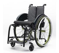 Sedia a rotelle pieghevole leggera, sedia a rotelle sportiva in alluminio autopropulsa, sedia a rotelle portatile for il trasporto, poggiapiedi rimovibili(Green,42cm/16.5in)