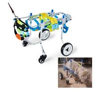 Sedia a rotelle Regolabile a 4 Ruote per Cani di Piccola e Grande Taglia - Leggera dalla XXS alla XXL, Perfetta per Animali più Anziani, Lunghezza/Larghezza/Altezza Personalizzabili per Una