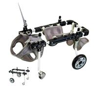 Sedia a rotelle regolabile a 4 ruote per cani di piccola taglia, leggero e resistente, supporto completo per problemi alla gamba posteriore, include guinzaglio per migliorare il fom