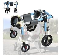 Sedia a rotelle regolabile a 4 ruote per cani leggeri per la mobilità degli animali domestici per cani feriti, disabili, paralizzati o deboli, migliora la mobilità e la qualità della vita