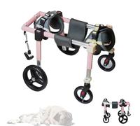 Sedia a rotelle regolabile a 4 ruote per cani per gambe posteriori, supporto leggero per la mobilità dei cani, supporto per gambe e fianchi per animali disabili, ideale per passeggiate e recupero