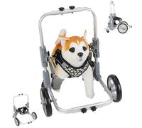 Sedia a rotelle regolabile e leggera per cani con supporto per la mobilità della gamba anteriore, passeggino a 4 ruote per animali disabili, perfetto per passeggiate e maggiore comfort