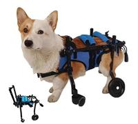 Sedia a rotelle regolabile in alluminio, 4 ruote, per cani disabili, supporto completo per gambe, riabilitazione delle gambe posteriori, passeggino leggero e resistente