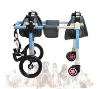 Sedia a rotelle regolabile per cani a 4 ruote per gambe posteriori, leggera, ausilio per la mobilità per animali domestici feriti, disabili o paralizzati, passeggino per animali domestici per un