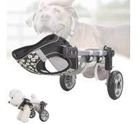 Sedia a rotelle regolabile per cani disabili, leggera, a 2 o 4 ruote, aiuto per la mobilità delle gambe posteriori, imbracatura di supporto per animali domestici (nero, XS)