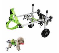 Sedia a rotelle regolabile per cani disabili, supporto per la mobilità con ruote posteriori, supporto per debolezza delle gambe posteriori, passeggino leggero per animali domestici (XXS)