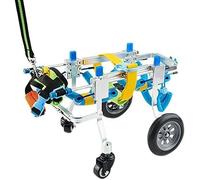 Sedia a rotelle regolabile per cani e gatti disabili, supporto completo per cani e gatti, aiuto per la mobilità a quattro ruote per camminare assistito e riabilitazione delle zampe anteriori e