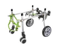 Sedia a rotelle regolabile per cani, supporto completo per gambe anteriori/posteriori, carrello di riabilitazione canina a 4 ruote, supporto per la mobilità degli animali domestici in alluminio