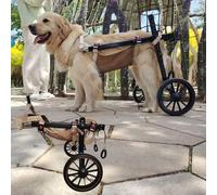 Sedia a rotelle regolabile per zampe posteriori, leggera, con 2 ruote, adatta per cani di piccola e grande taglia, include cinghie per gambe e supporto per fianchi e passeggino.