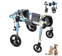 Sedia a rotelle regolabile per zampe posteriori, leggera, con 4 ruote, con supporto per la mobilità, tutore per gambe e fianchi (blu, XL)