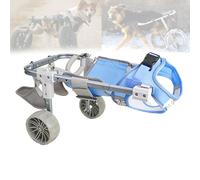 Sedia a rotelle regolabile per zampe posteriori, supporto leggero per cani con disabilità alle gambe posteriori, supporto a 2/4 ruote per una migliore assistenza alla deambulazione